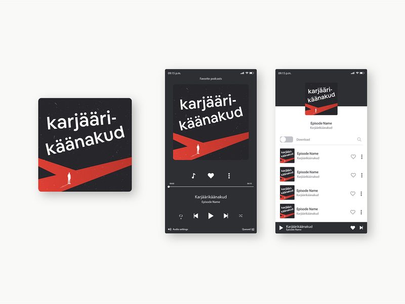 Karjäärikäänakud podcasti kaanepilt ja rakendusevaated
