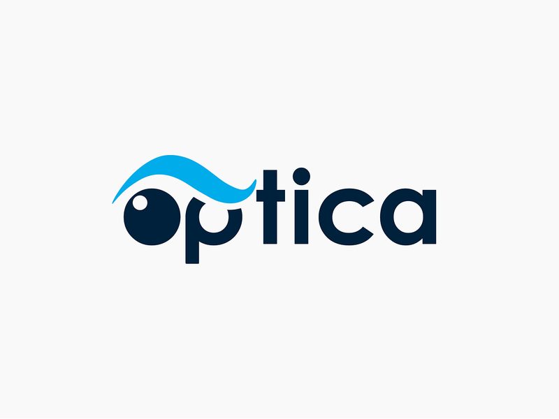 Optica logo sinise prillikaarega